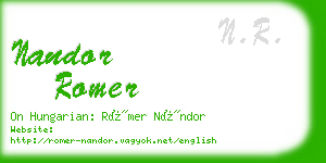nandor romer business card